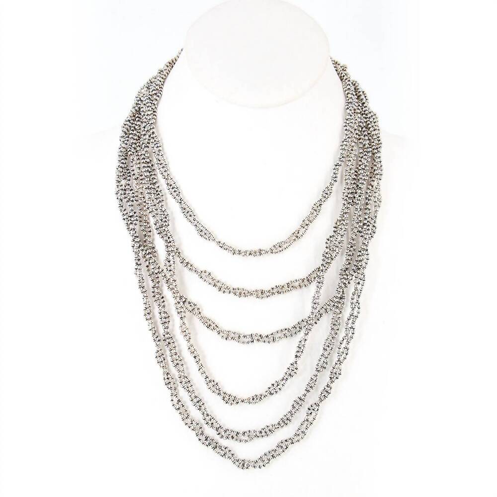 NEW SG LIQUID METAL women's multiple strand necklace in antique silver